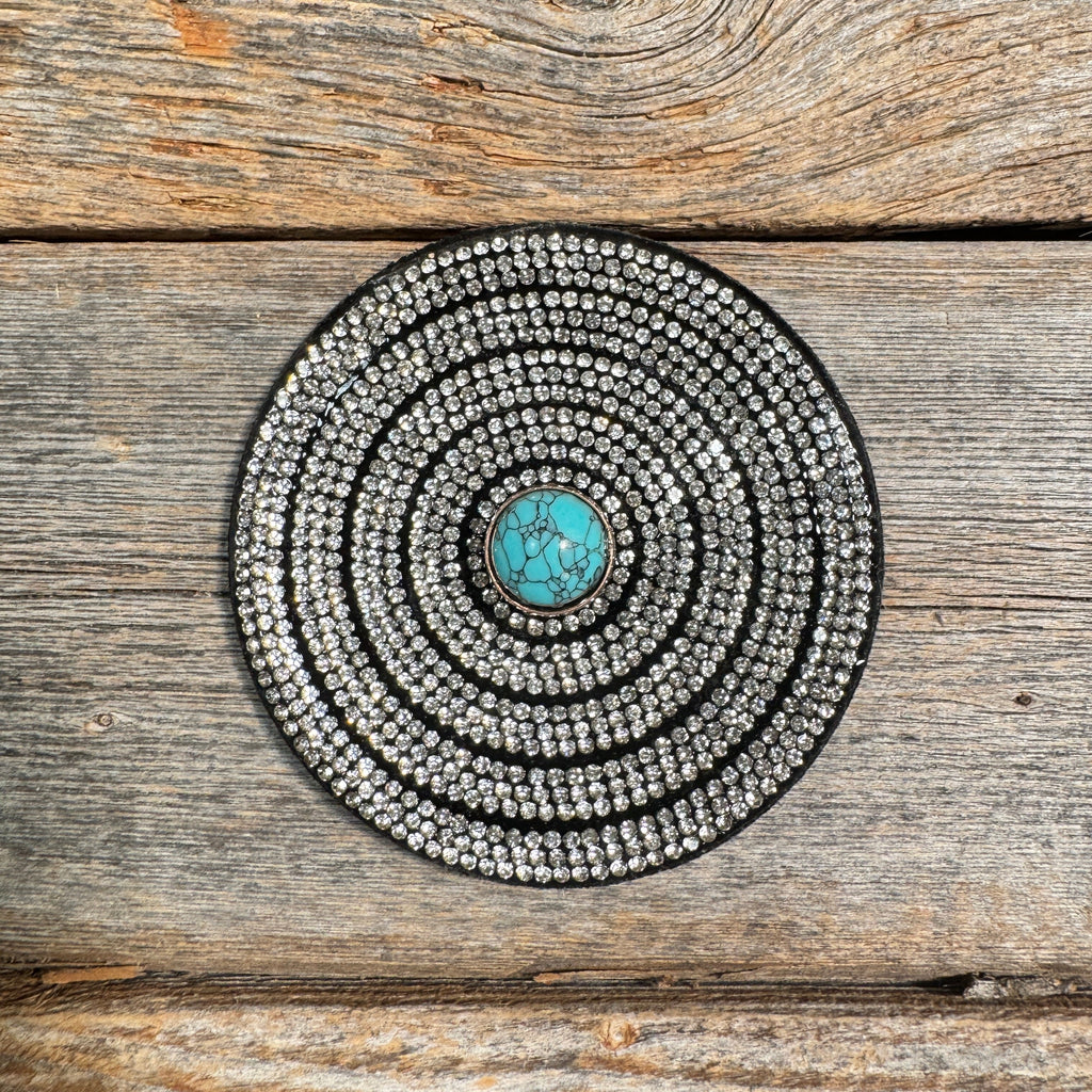 Black Clear Circle Rhinestone Rosette - Assorted Conchos — view 4