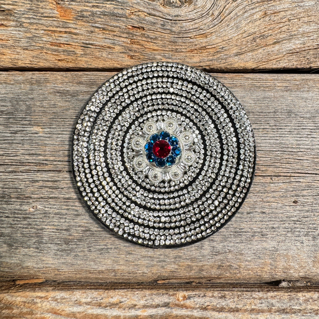 Black Clear Circle Rhinestone Rosette - Assorted Conchos — view 5