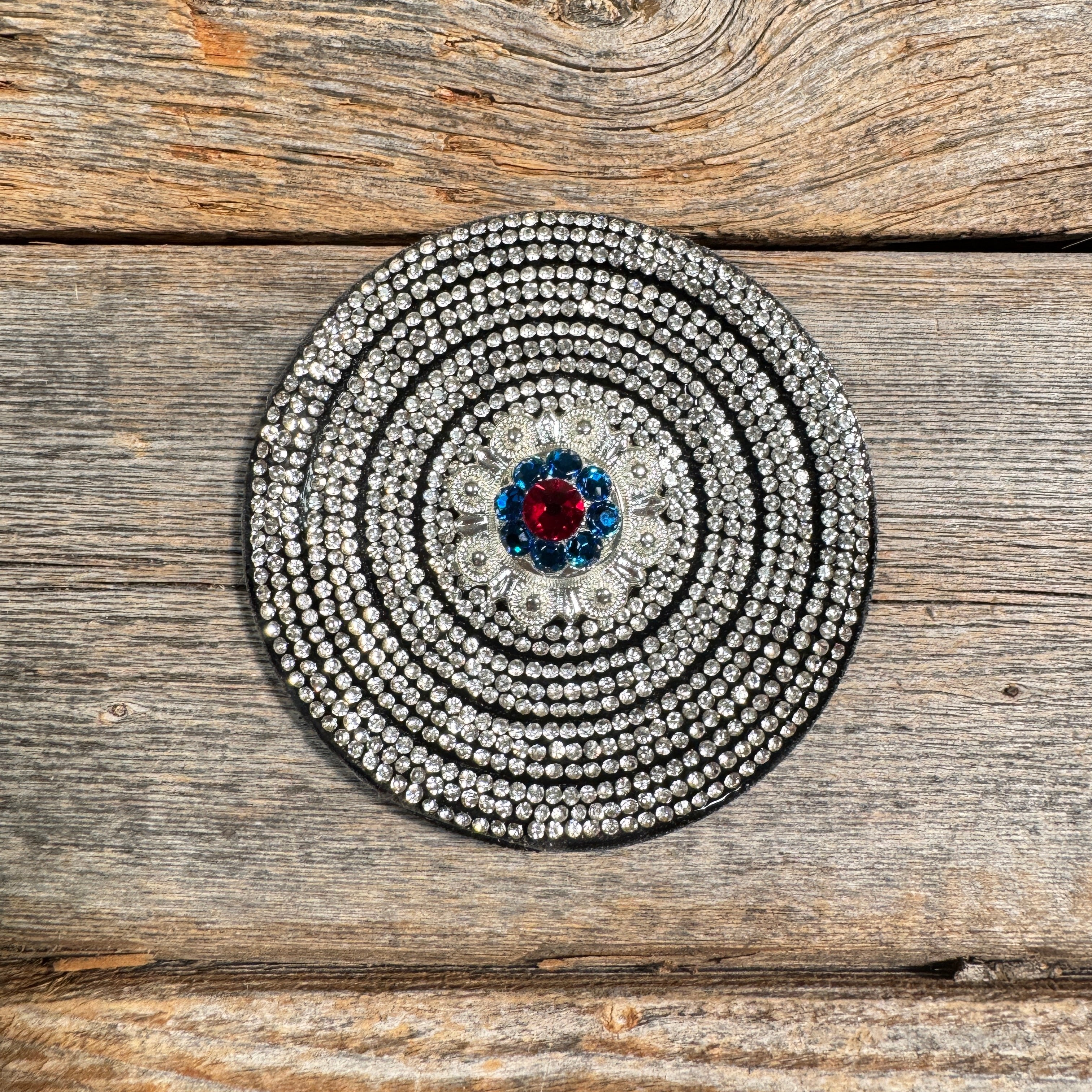 Black Clear Circle Rhinestone Rosette - Assorted Conchos — view 5