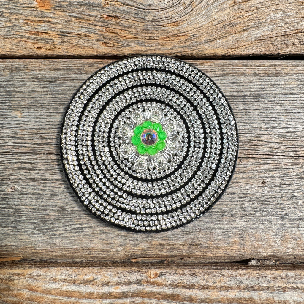 Black Clear Circle Rhinestone Rosette - Assorted Conchos — view 2