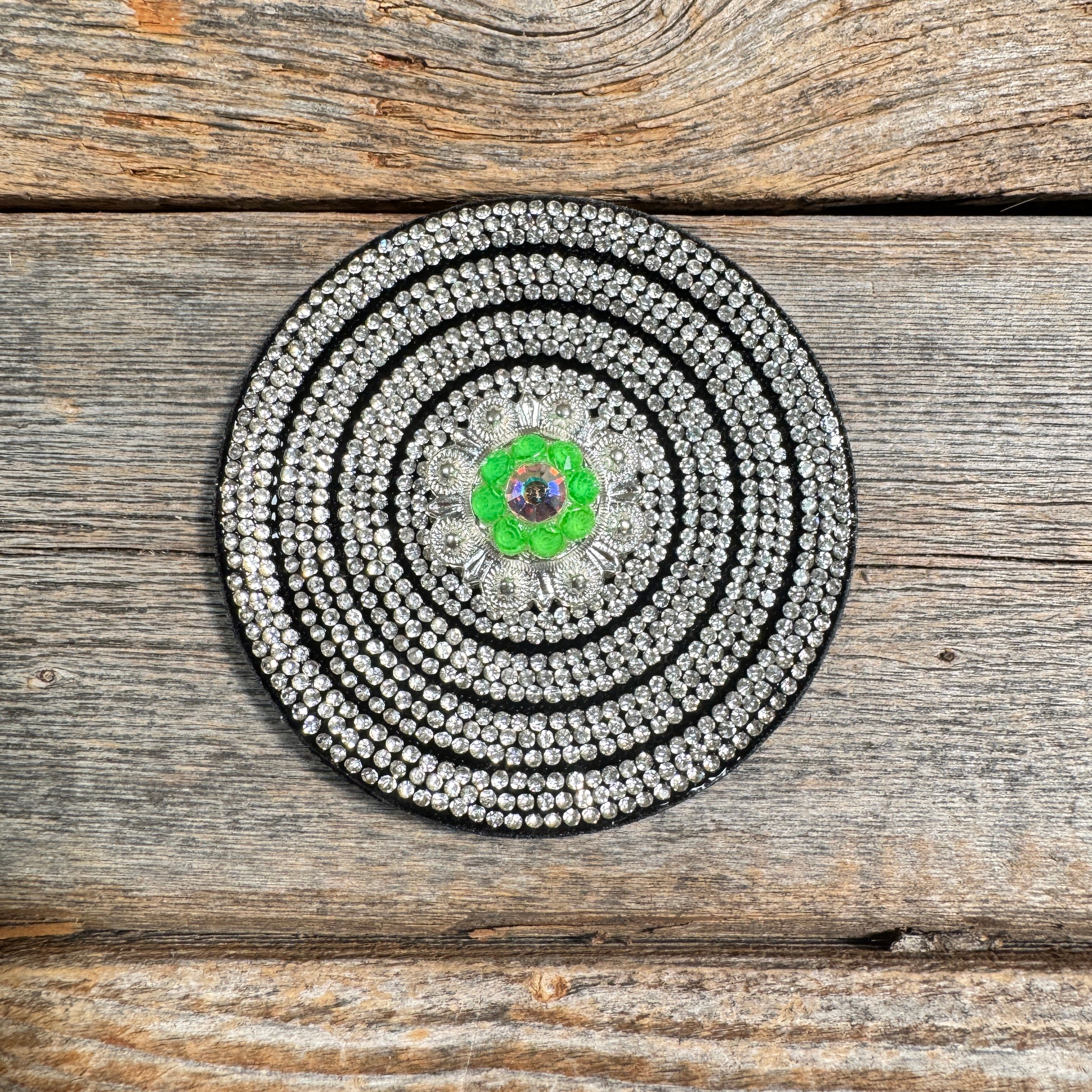 Black Clear Circle Rhinestone Rosette - Assorted Conchos — view 2