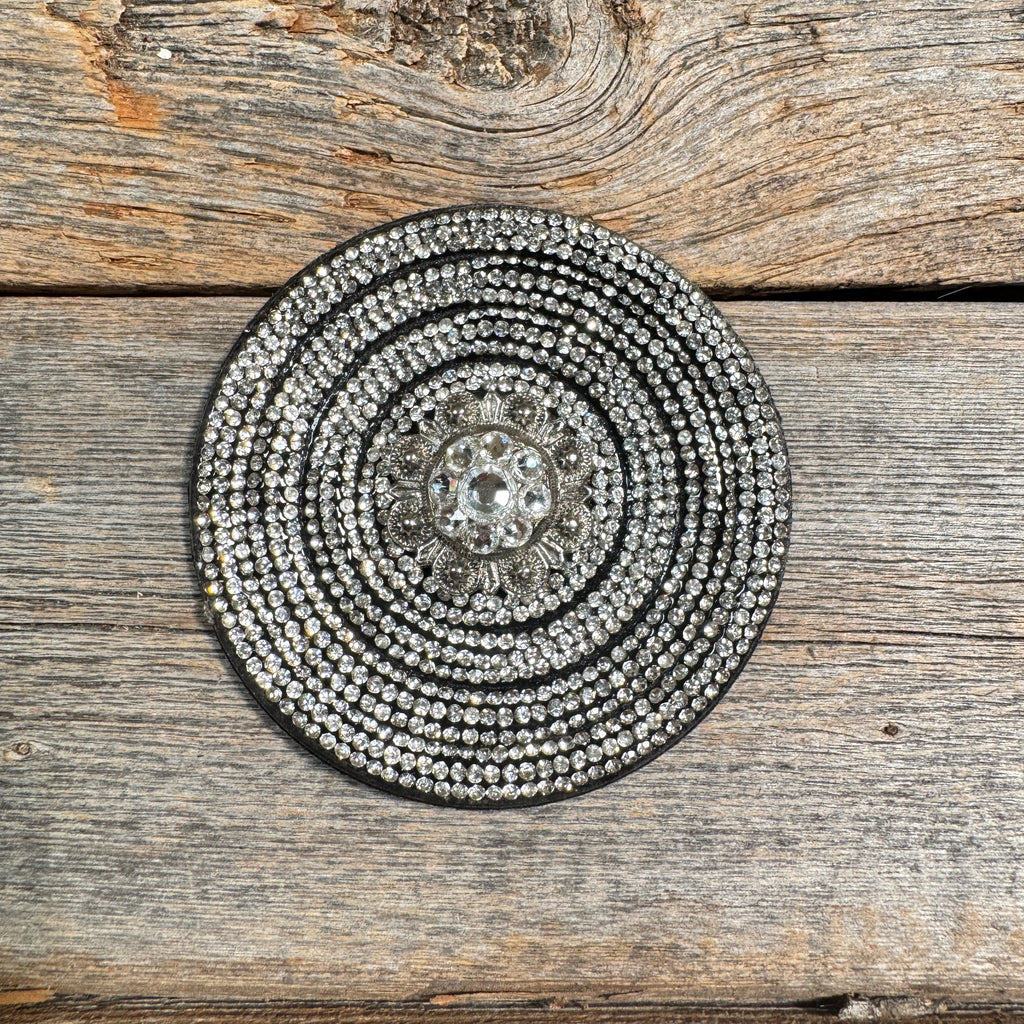 Black Clear Circle Rhinestone Rosette - Assorted Conchos — view 3