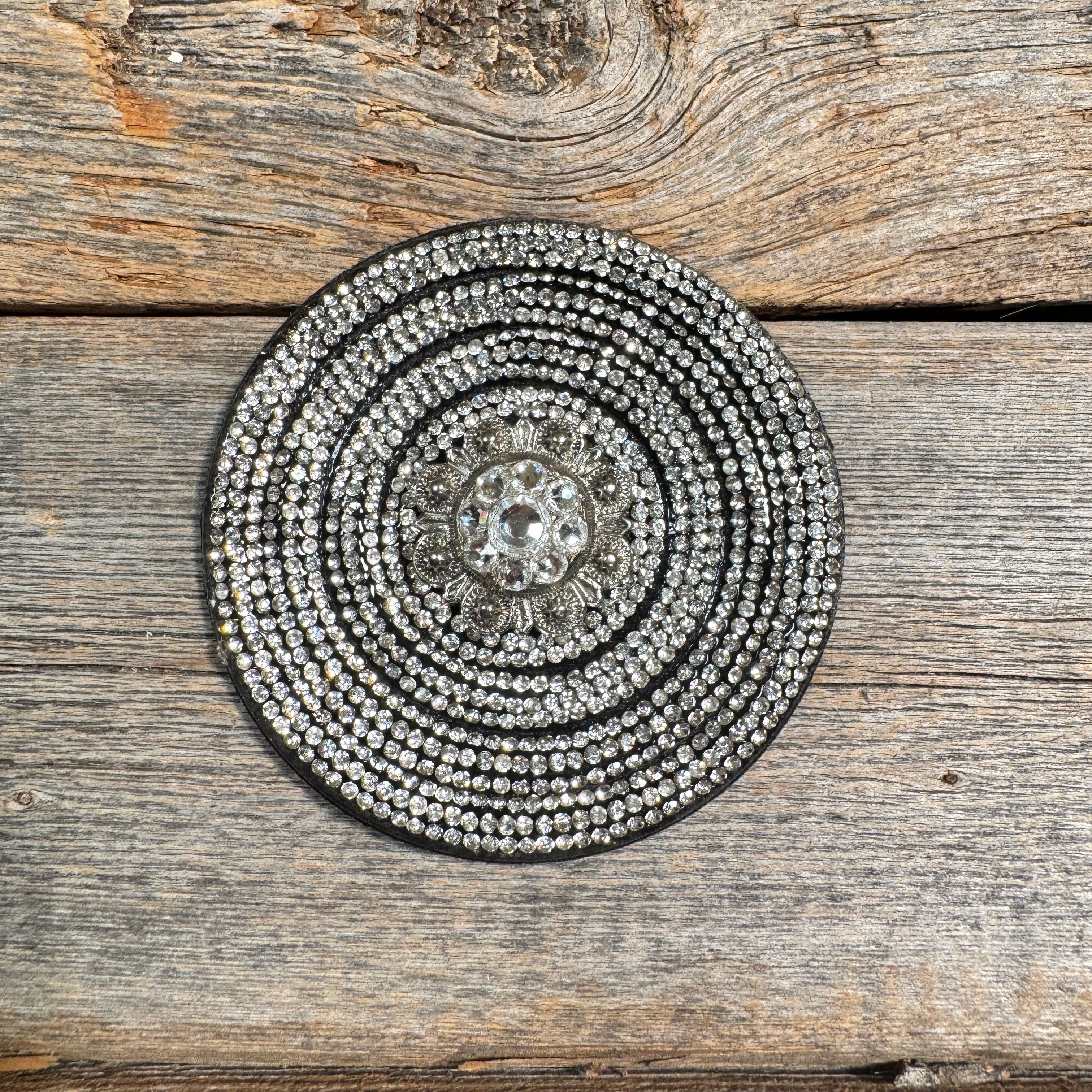 Black Clear Circle Rhinestone Rosette - Assorted Conchos — view 3