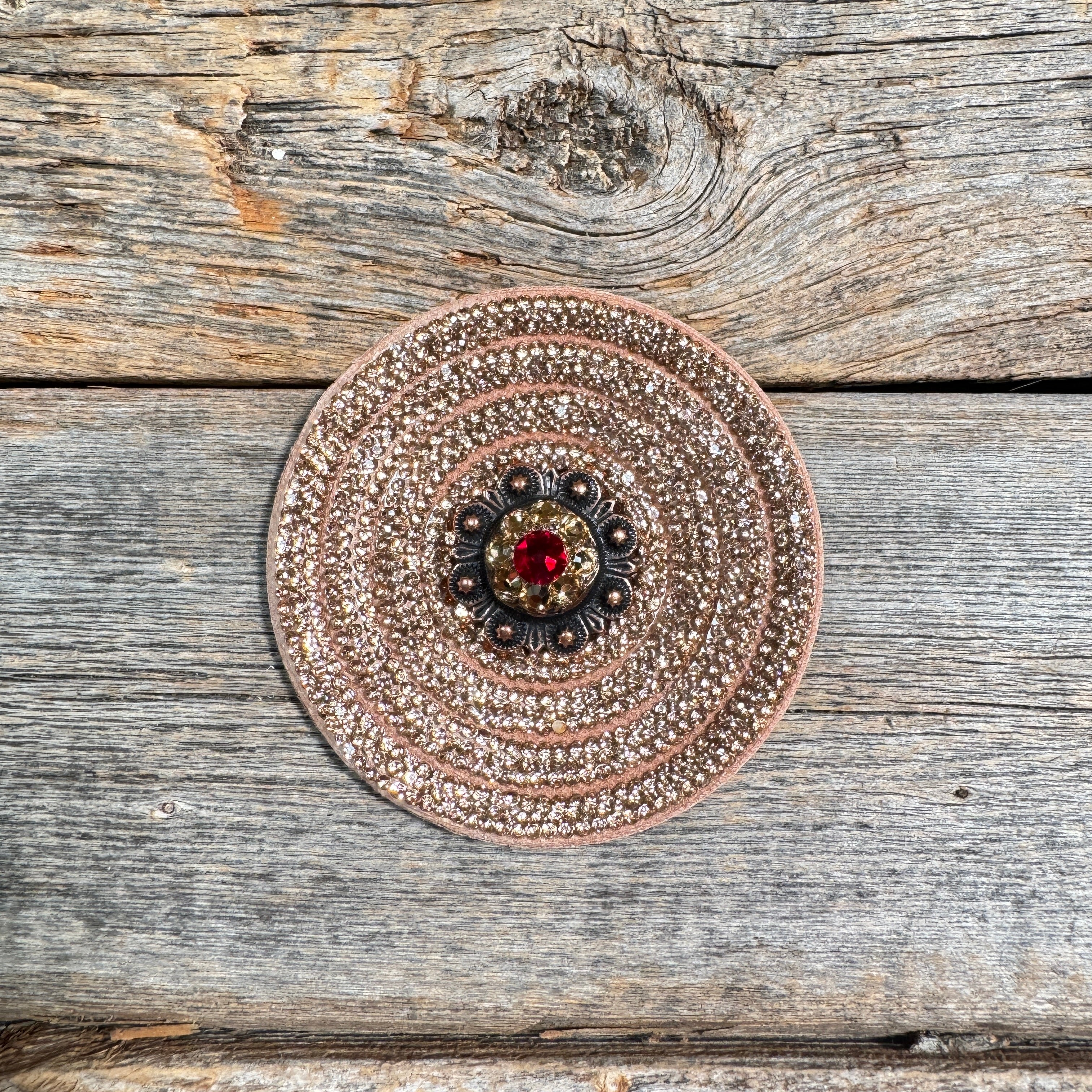 Copper Circle Rhinestone Rosette - Assorted Conchos — view 2