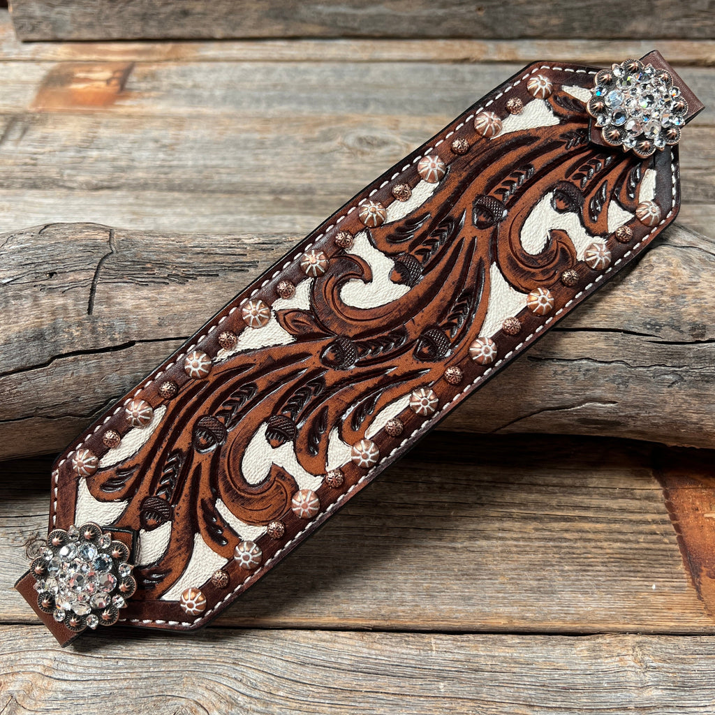 Bronc Noseband With European Copper Conchos