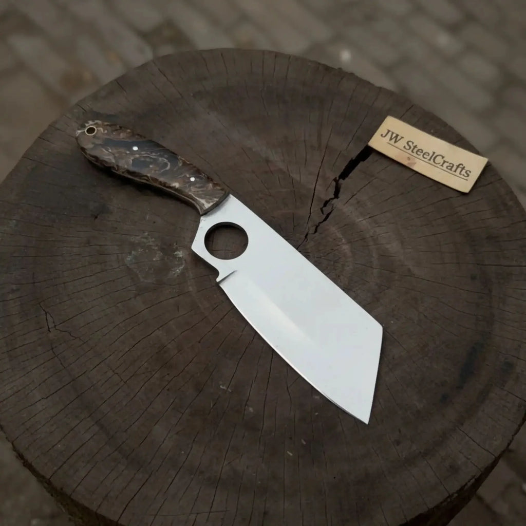 Sheepsfoot Fixed Blade Knife Polished Blade Thumb Hole Resin Handle