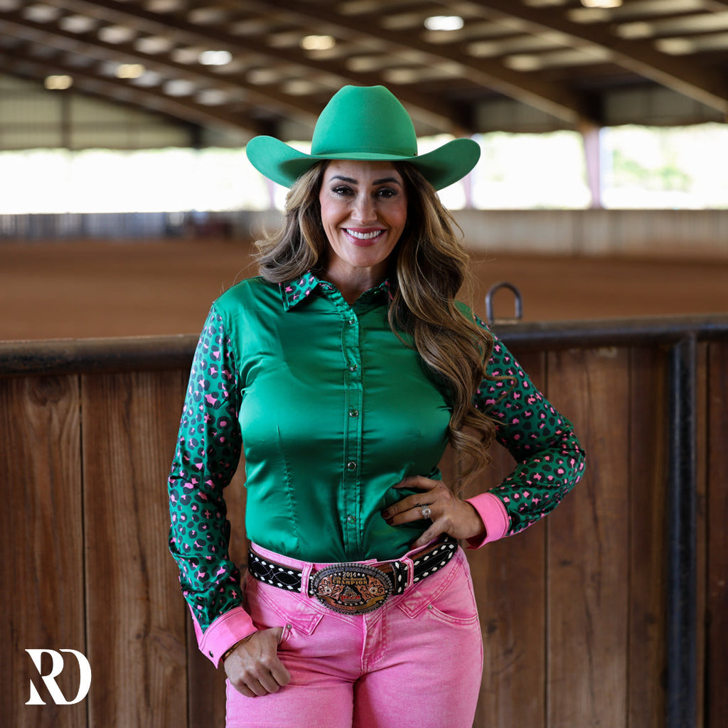Hot Shot Leopard Satin Performance Rodeo Shirt