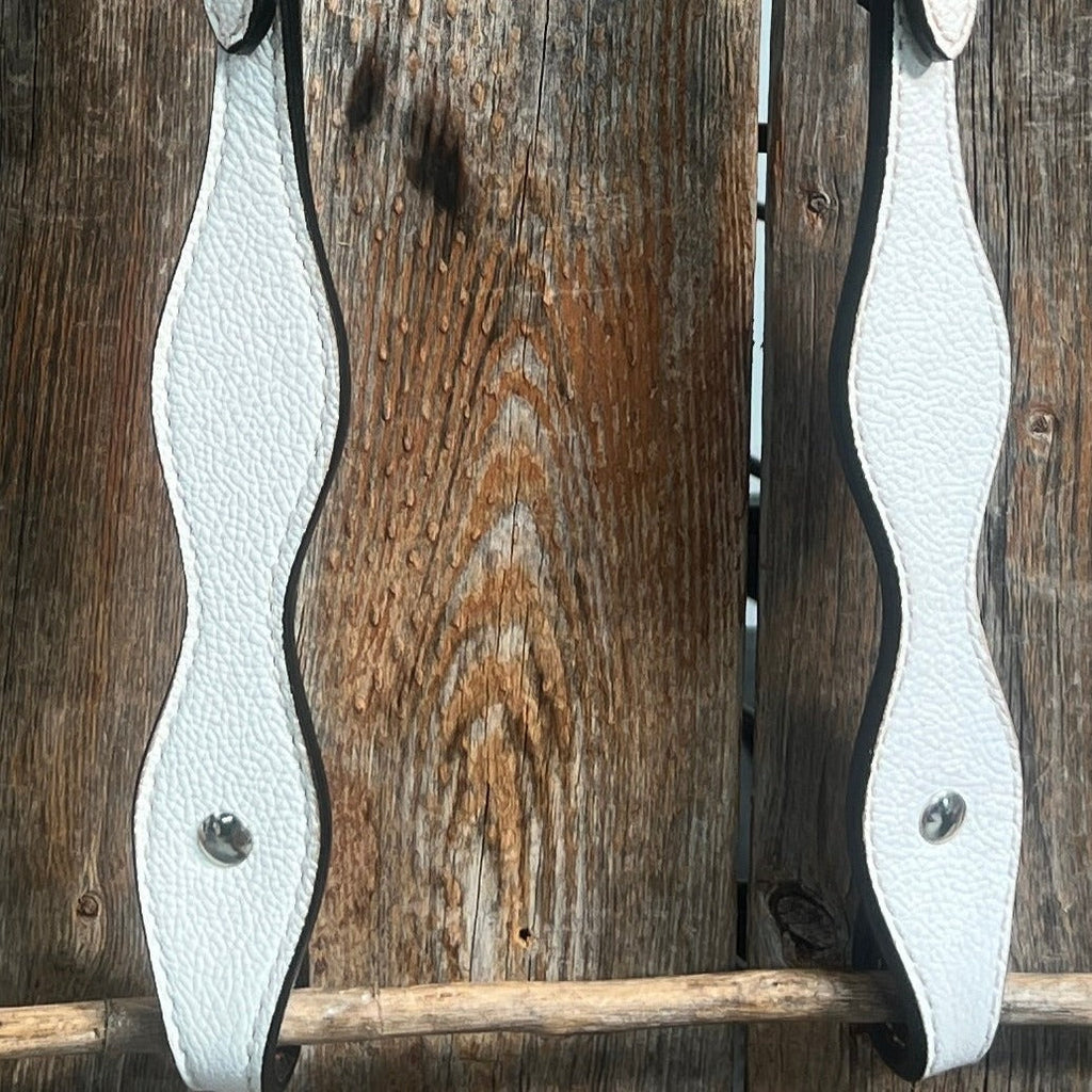 White Genuine Leather One Ear Headstall / Bridle — view 2