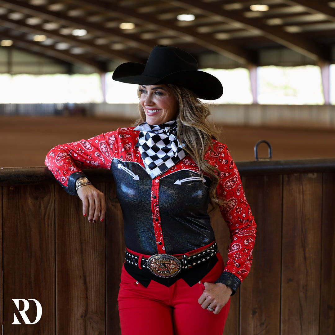 Paisley Shadow Sparkle Performance Rodeo Shirt — view 2
