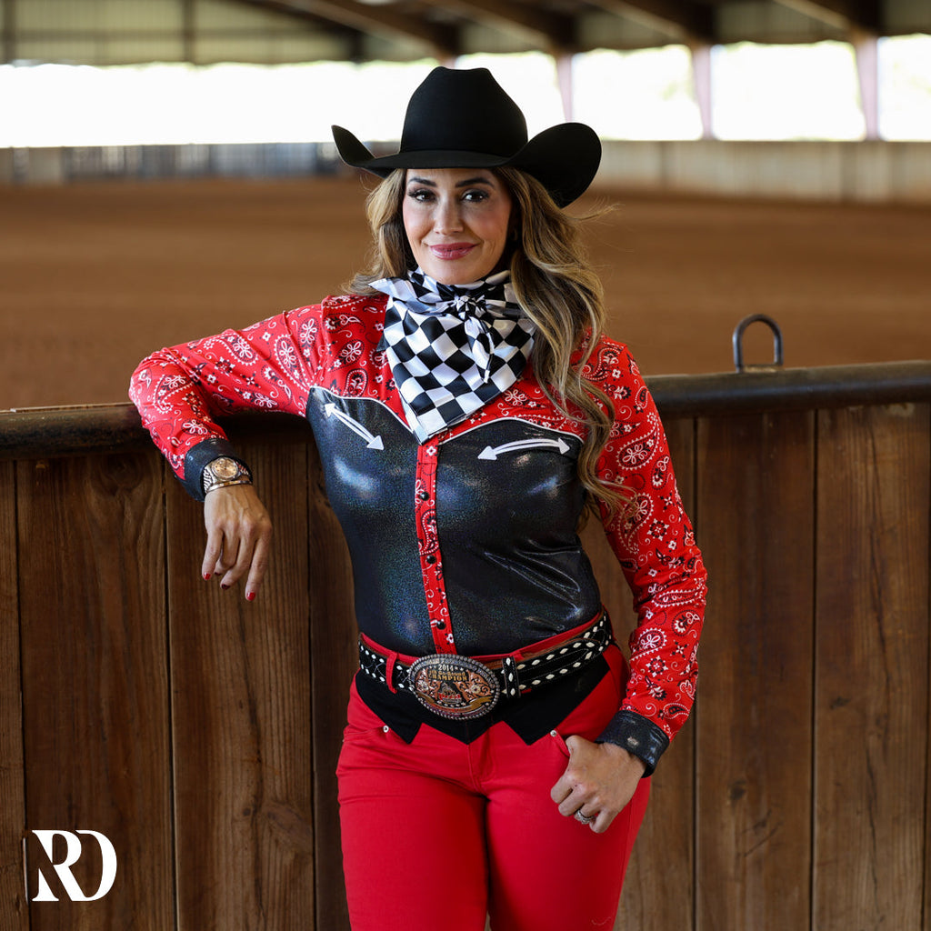 Paisley Shadow Sparkle Performance Rodeo Shirt — view 3