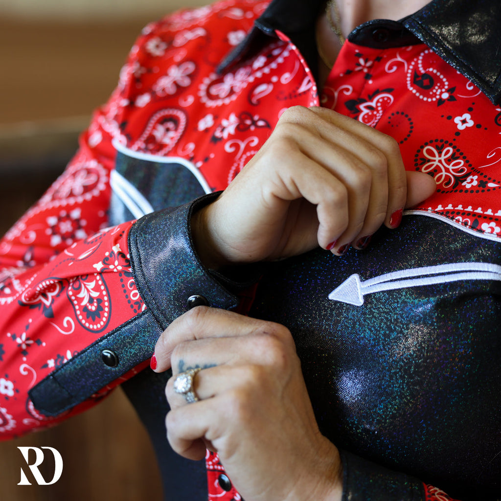Paisley Shadow Sparkle Performance Rodeo Shirt — view 4