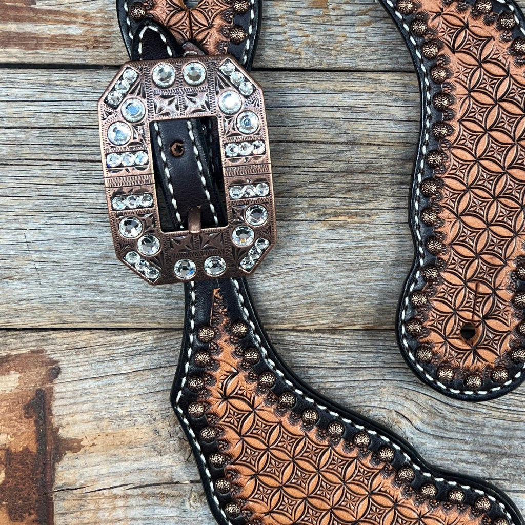 Copper Dot Honeycomb Clear Spur Straps #SS127 — view 2