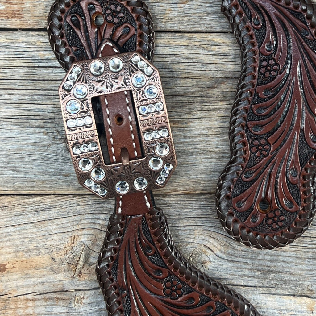 Dark Oil Whipstitch Clear Spur Straps #SS129 — view 2