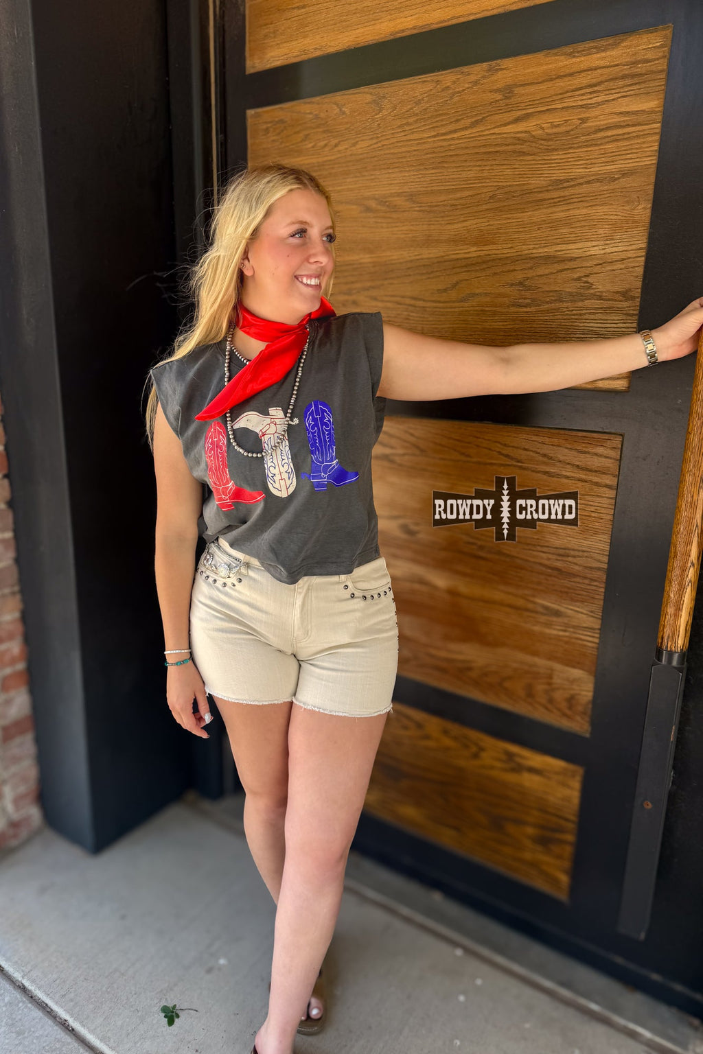 DS Red, White & Boots Tank by Rowdy Crowd Clothing - product image 5