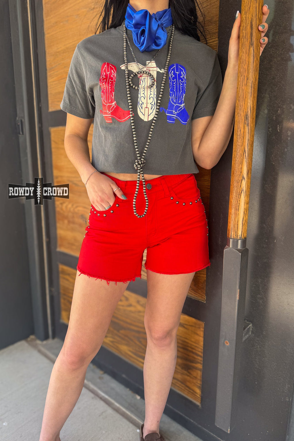 DS Red, White & Boots Tee by Rowdy Crowd Clothing - product image 3