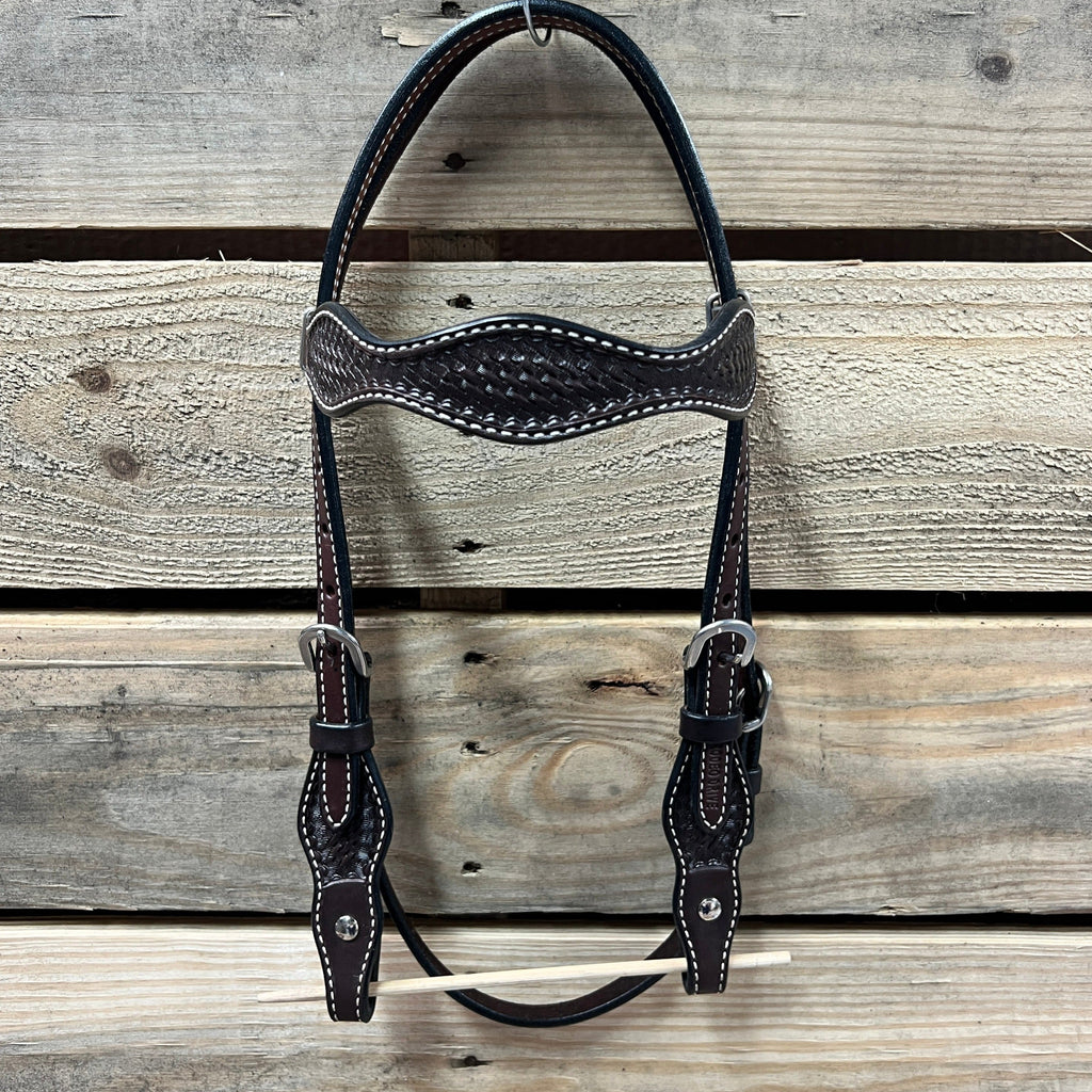 Dark Oil Cob - Gag Browband Headstall / Bridle- Short Cheeks