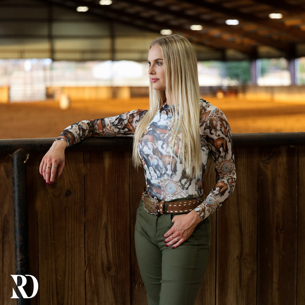 Wild Horses Mesh Layering Top — view 2