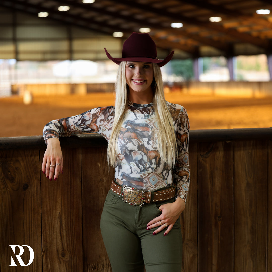 Wild Horses Mesh Layering Top — view 3