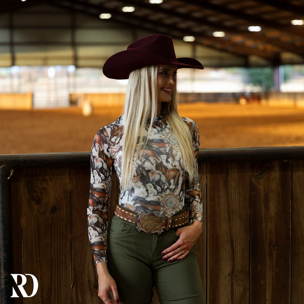 Wild Horses Mesh Layering Top — view 4