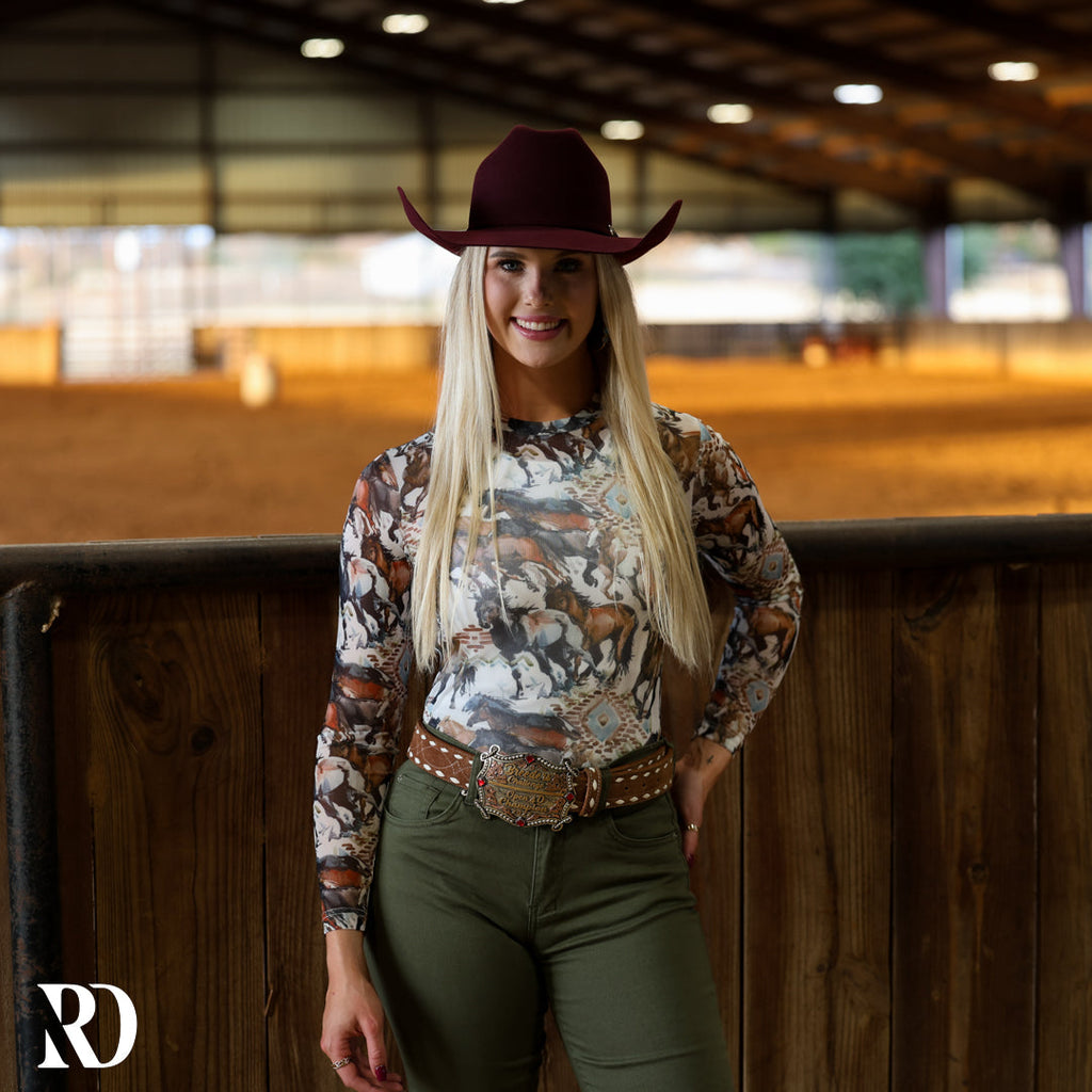 Wild Horses Mesh Layering Top