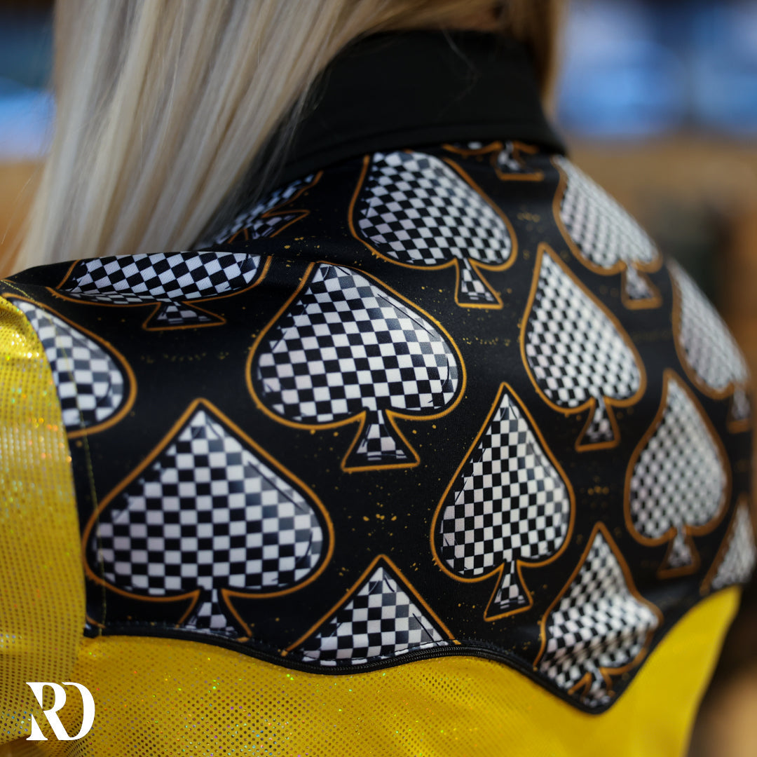 Gold Spade Sparkle Performance Rodeo Shirt — view 4
