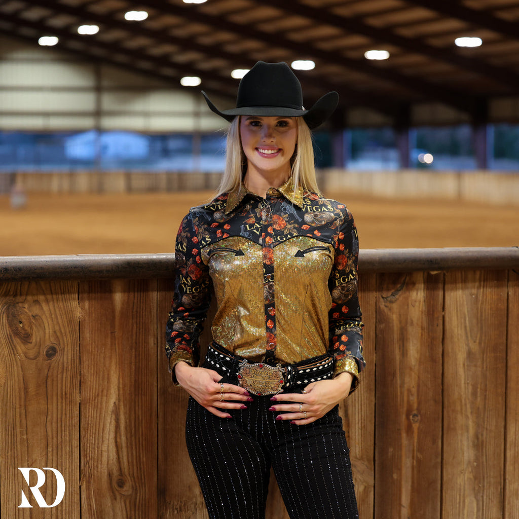 Vegas Heat Sparkle Performance Rodeo Shirt