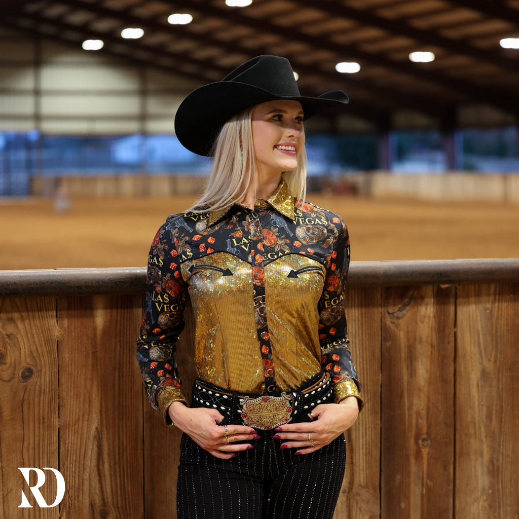 Vegas Heat Sparkle Performance Rodeo Shirt — view 2