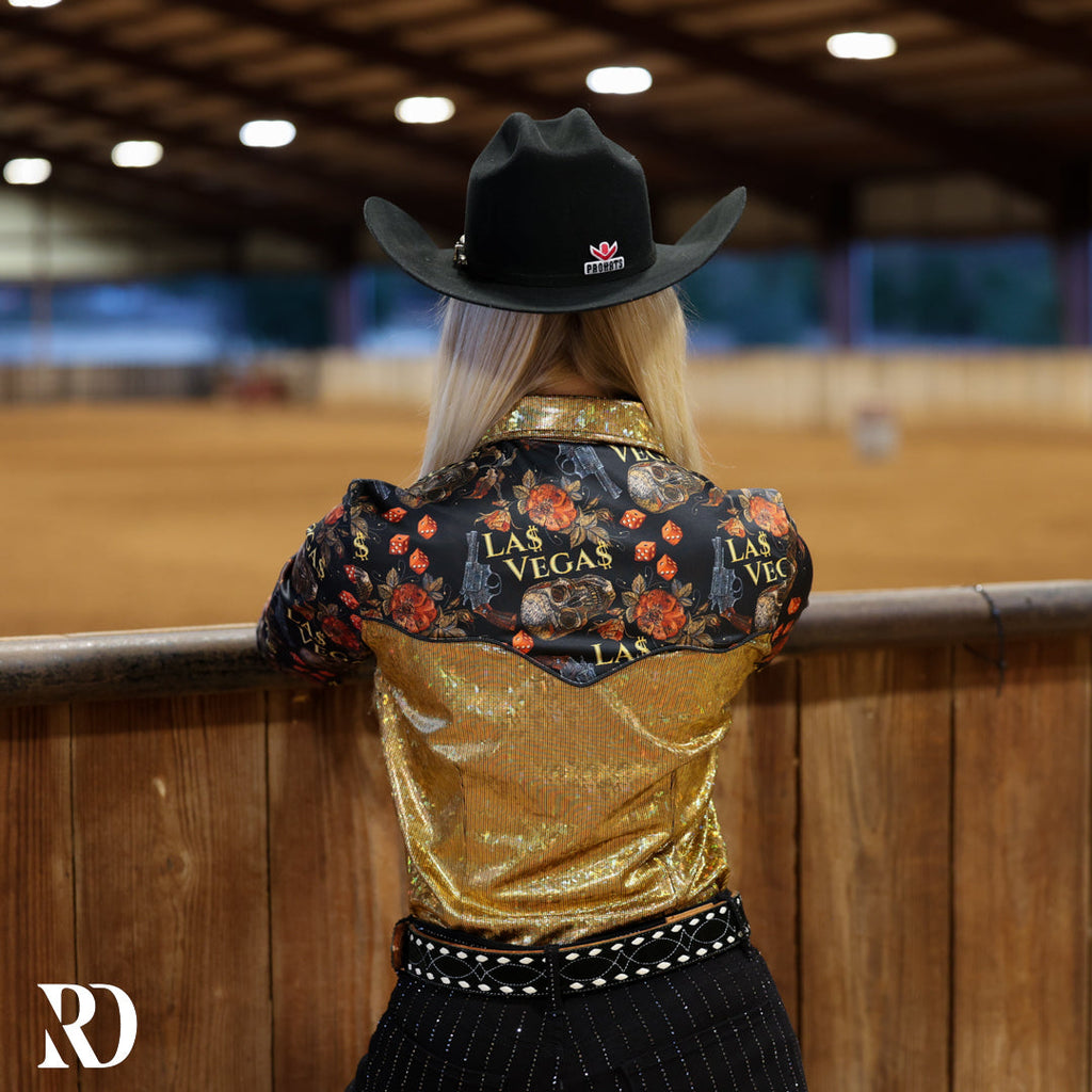 Vegas Heat Sparkle Performance Rodeo Shirt — view 3