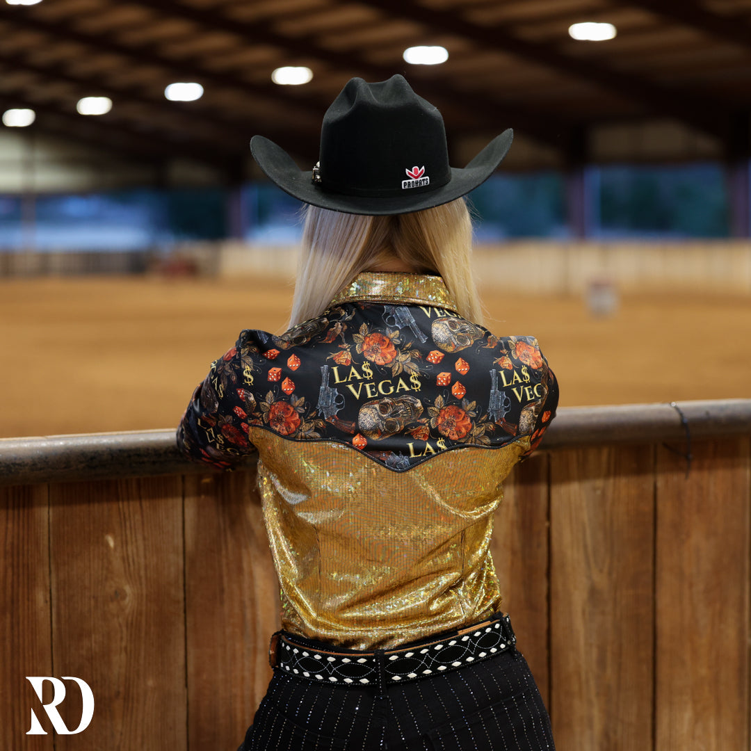 Vegas Heat Sparkle Performance Rodeo Shirt — view 3
