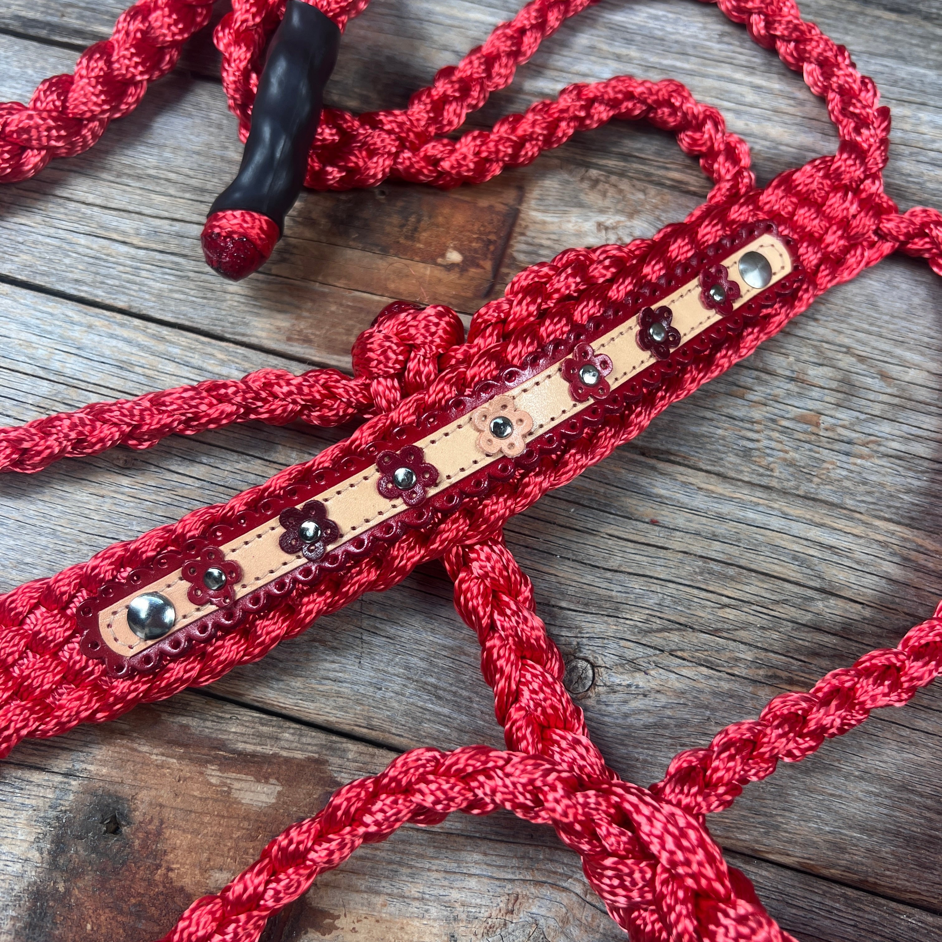 Red Mule Tape Halter - Multicolored Flowers #MT238 — view 2