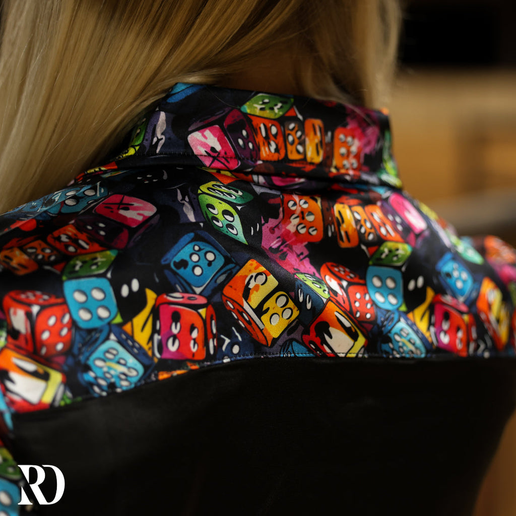 Dice Roll Satin Performance Rodeo Shirt — view 4