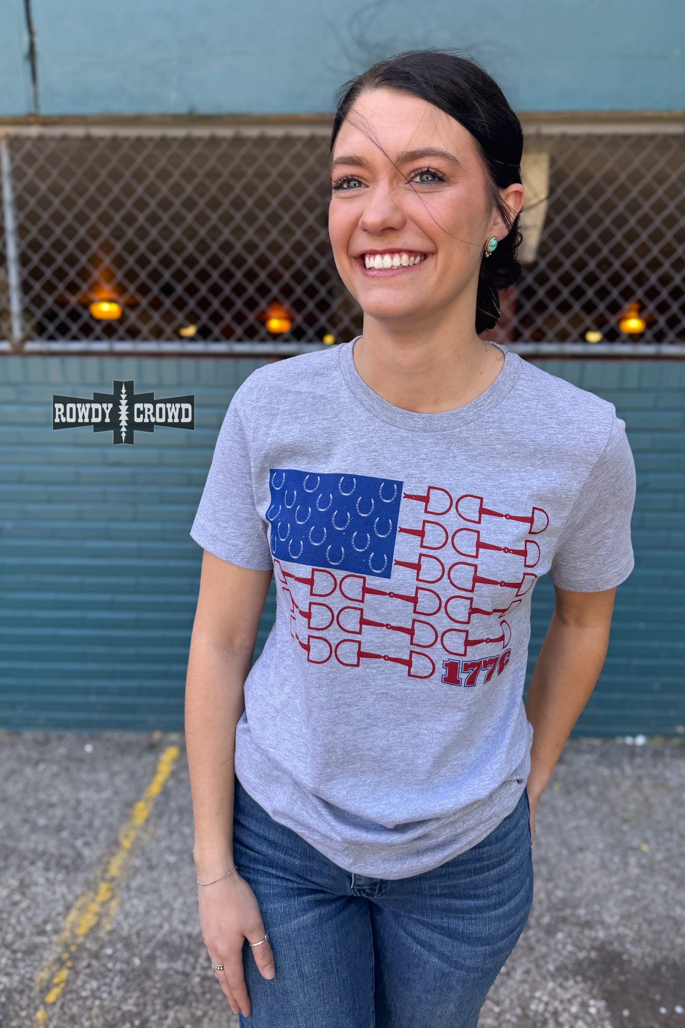 DS Bit of Freedom Tee- GRAY by Rowdy Crowd Clothing