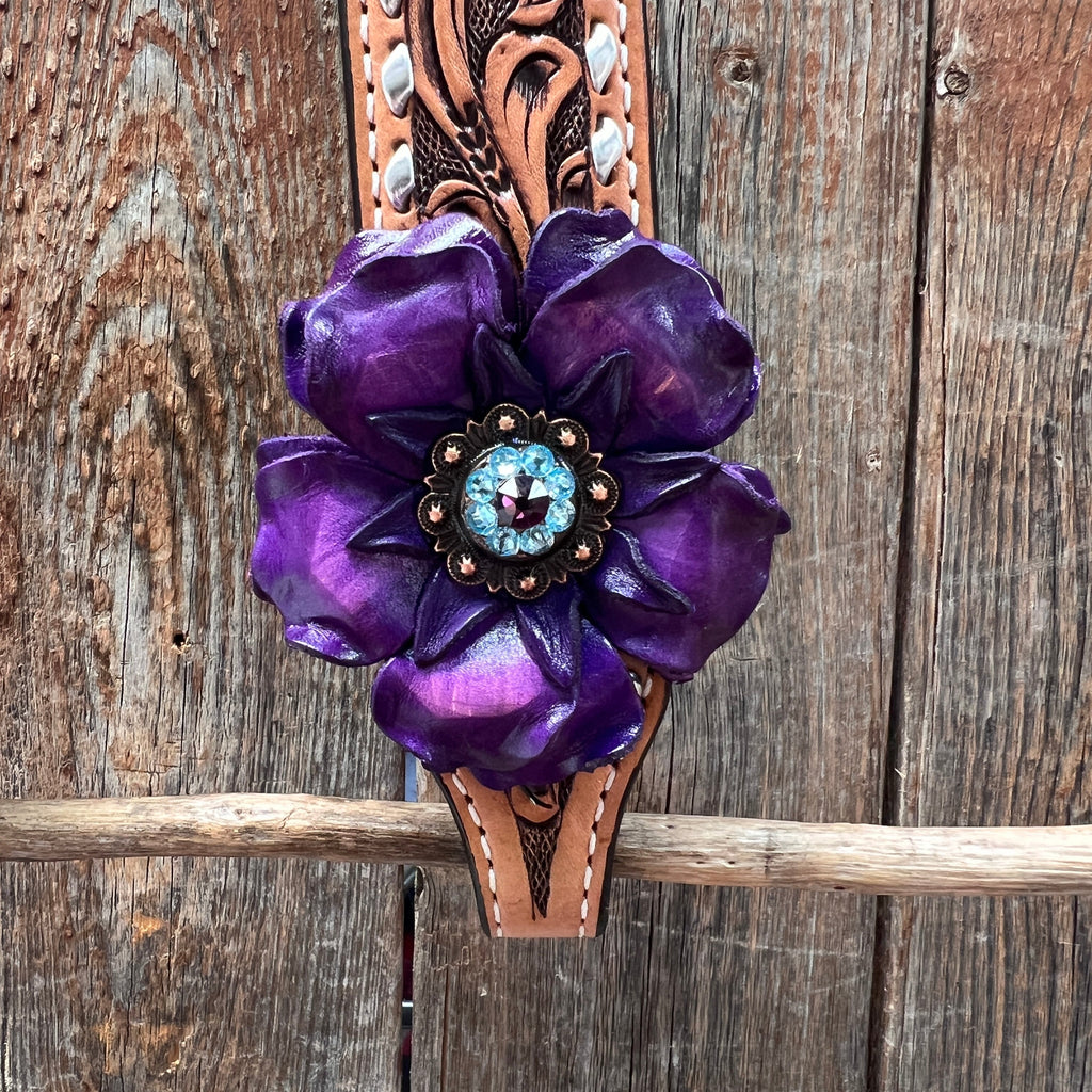 Silver Buckstitch One Ear Headstall / Bridle #OE109 — view 3