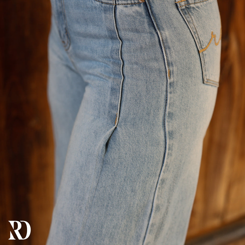 Ava Wide Leg - Light Wash — view 8