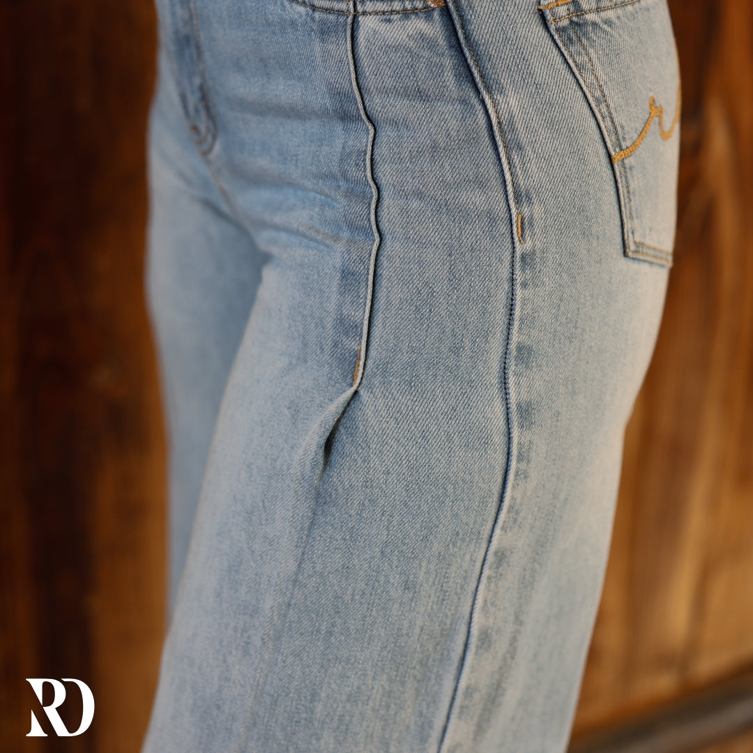 Ava Wide Leg - Light Wash — view 8