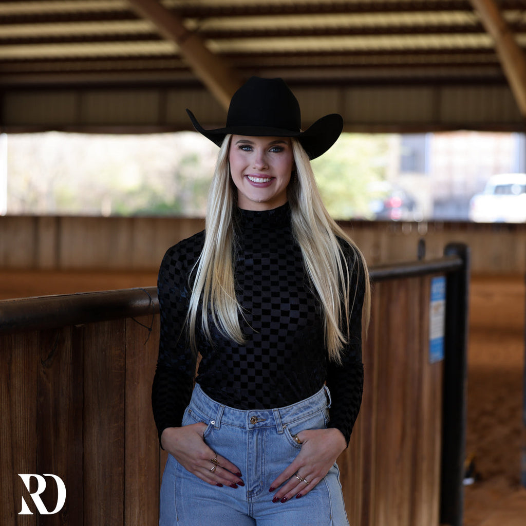 Black Velvet Burnout Mock Neck Top — view 2