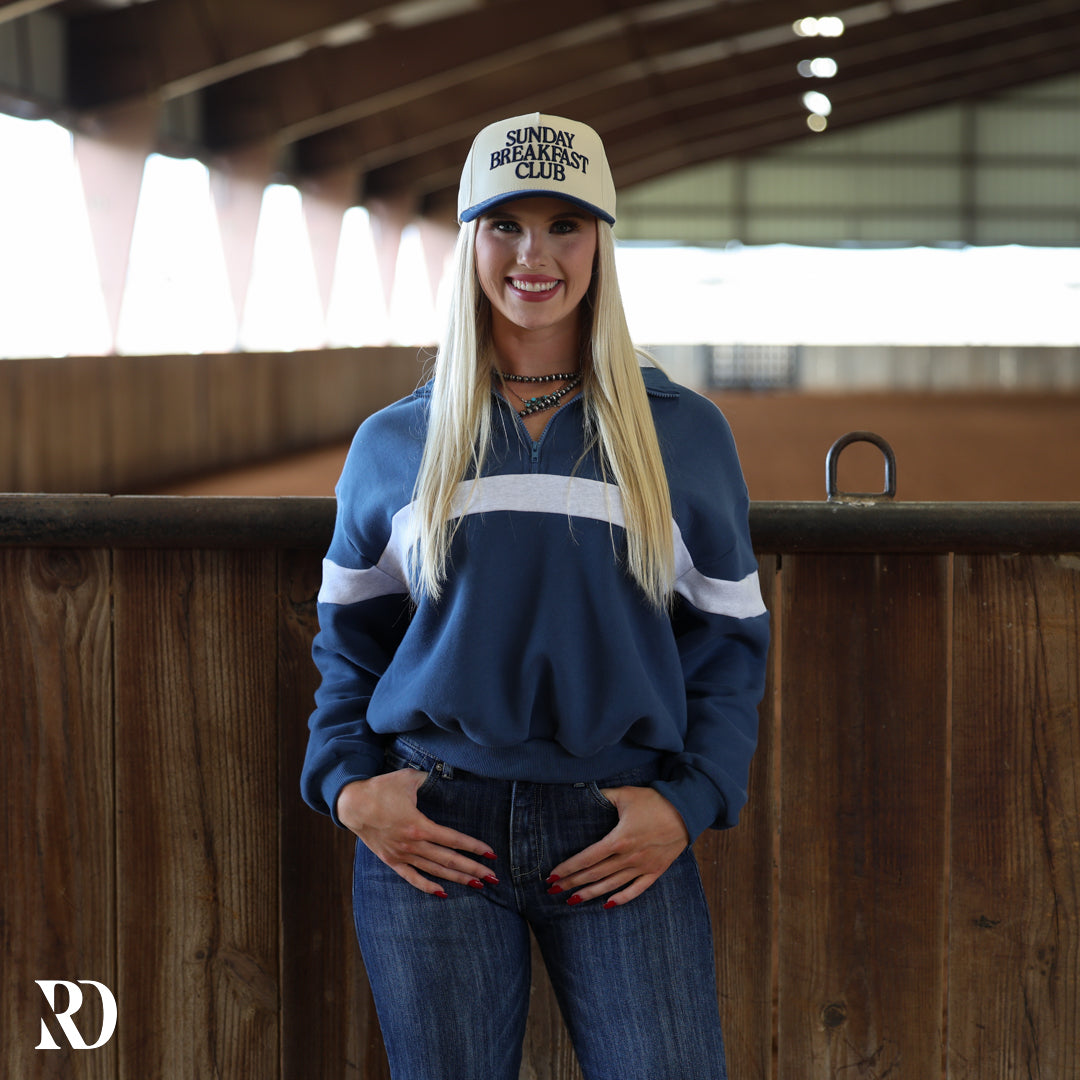 Tate Two Toned Half Zip | Pullover — view 2