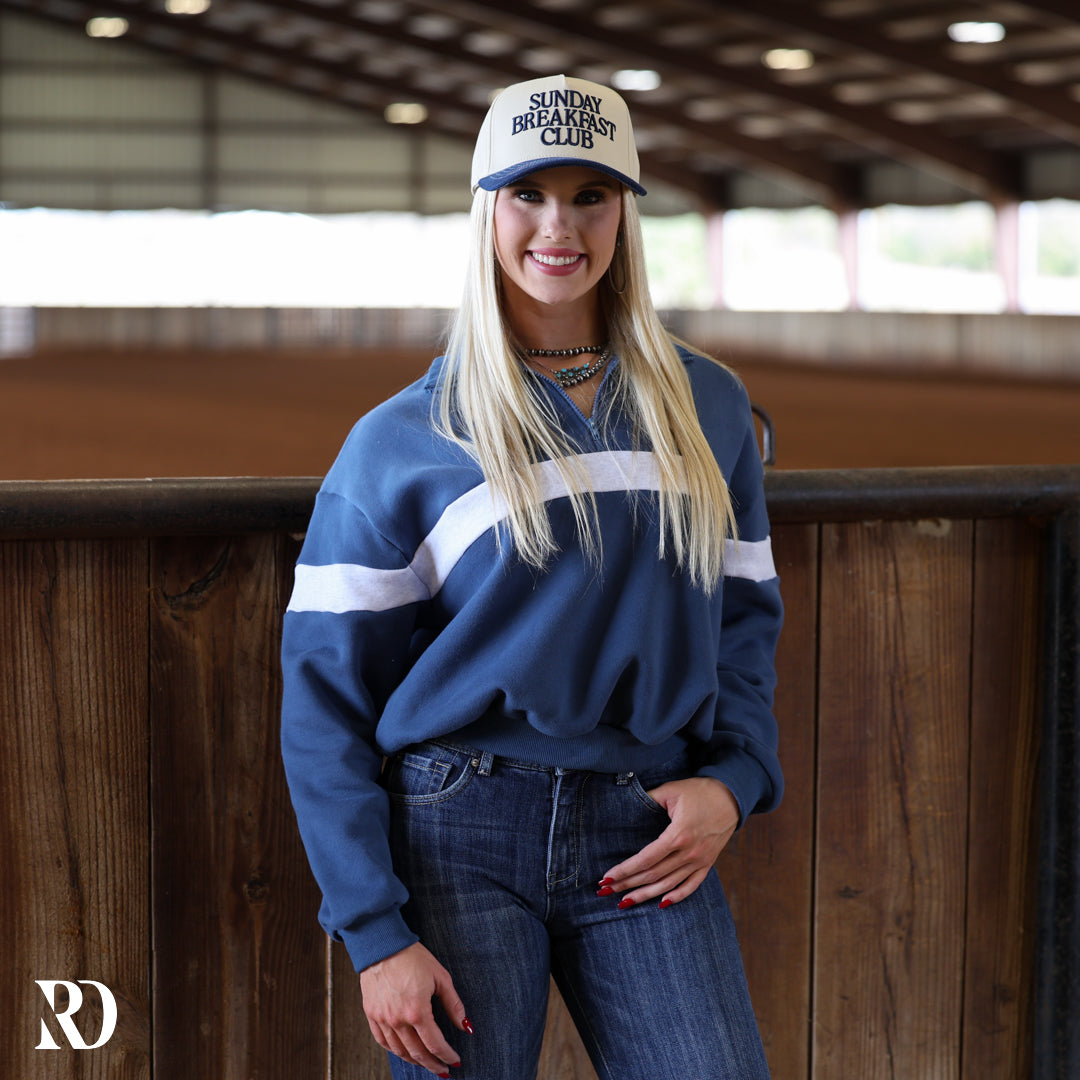 Tate Two Toned Half Zip | Pullover