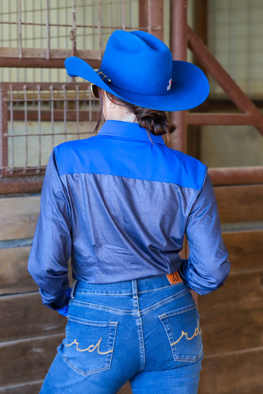 Denim & Royal Blue Performance Rodeo Shirt — view 2