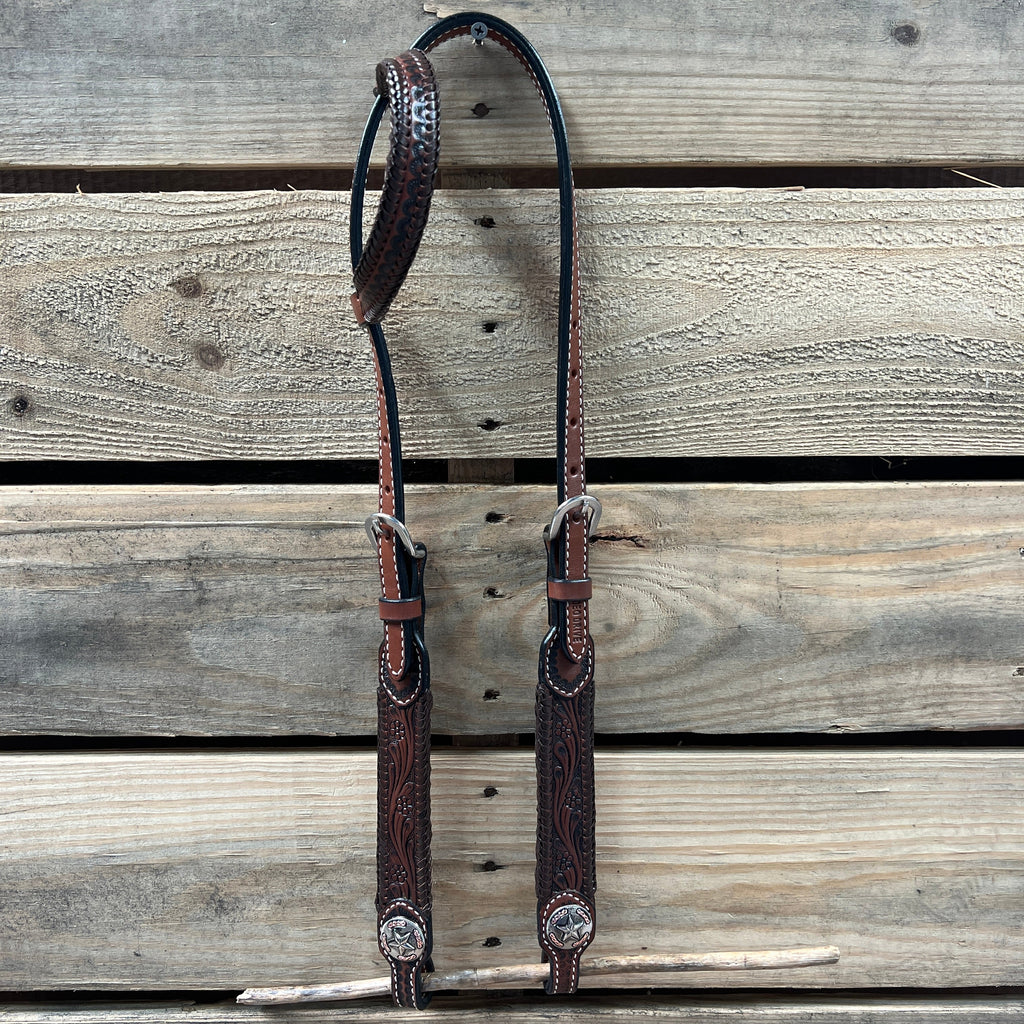 Dark Oil Braid Texas Star Browband Tack Set #BBBC627 — view 6