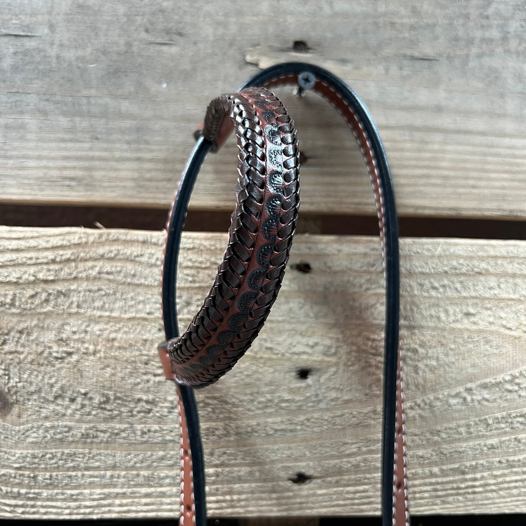 Dark Oil Braid Texas Star Browband Tack Set #BBBC627 — view 7