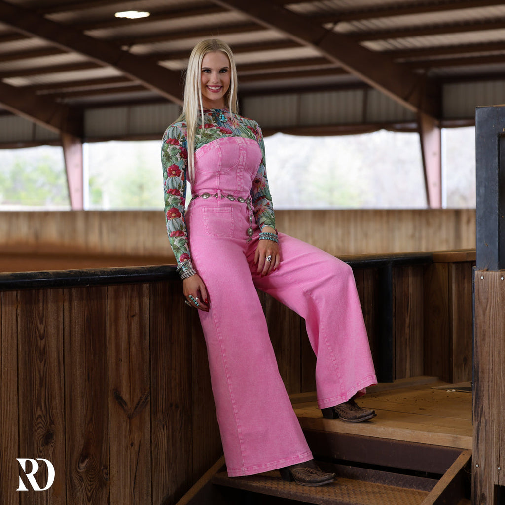 Pink Crush Denim | Jumpsuit — view 3