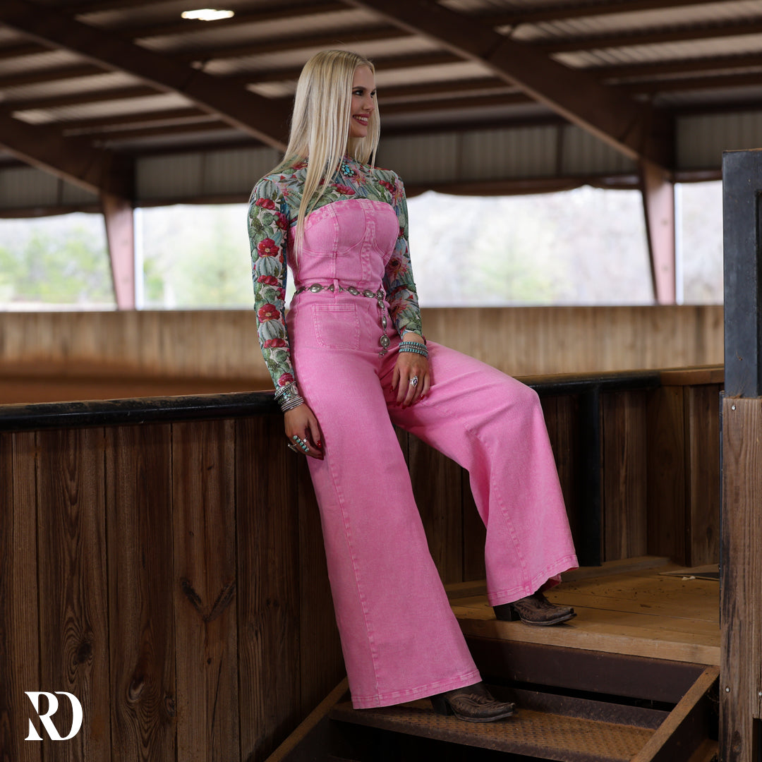 Pink Crush Denim | Jumpsuit — view 4