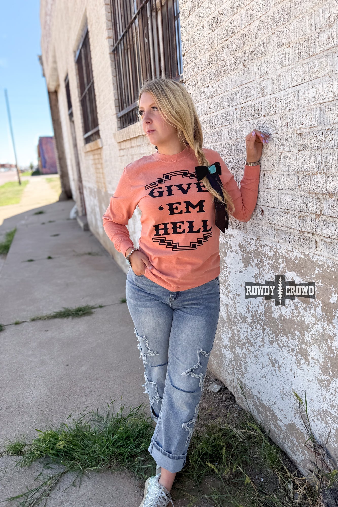 DS Give 'Em Hell Long Sleeve Tee by Rowdy Crowd Clothing - product image 4