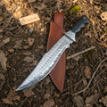 Handmade Carbon Steel Bowie Knife with Black Resin Handle | Full Tang Clip Point Blade