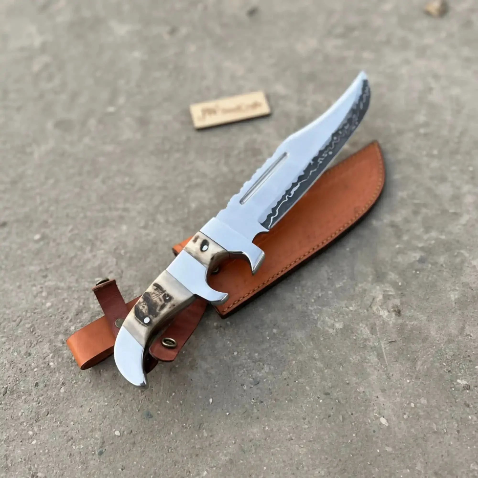 Frontier Bowie Knife 8 Inch blade Clip Point Carbon Steel Blade | Hunting Outdoor