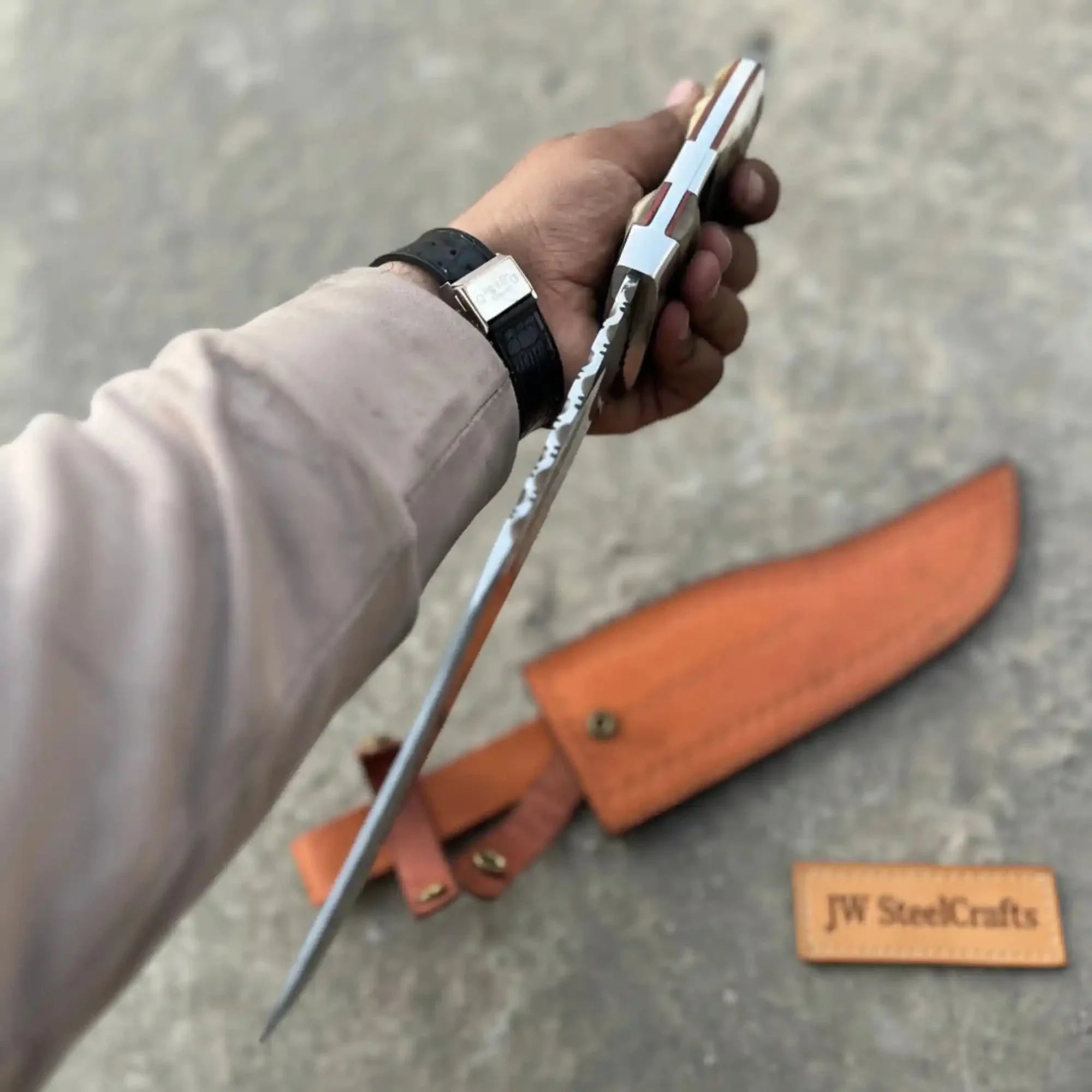 Frontier Bowie Knife 8 Inch blade Clip Point Carbon Steel Blade | Hunting Outdoor