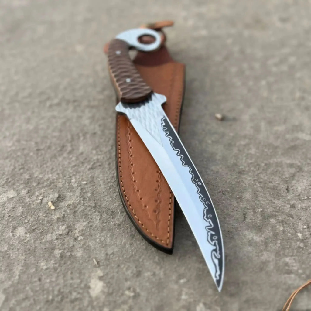Indonesian Karambit Knife Recurve Blade acid etched Outdoor Utility