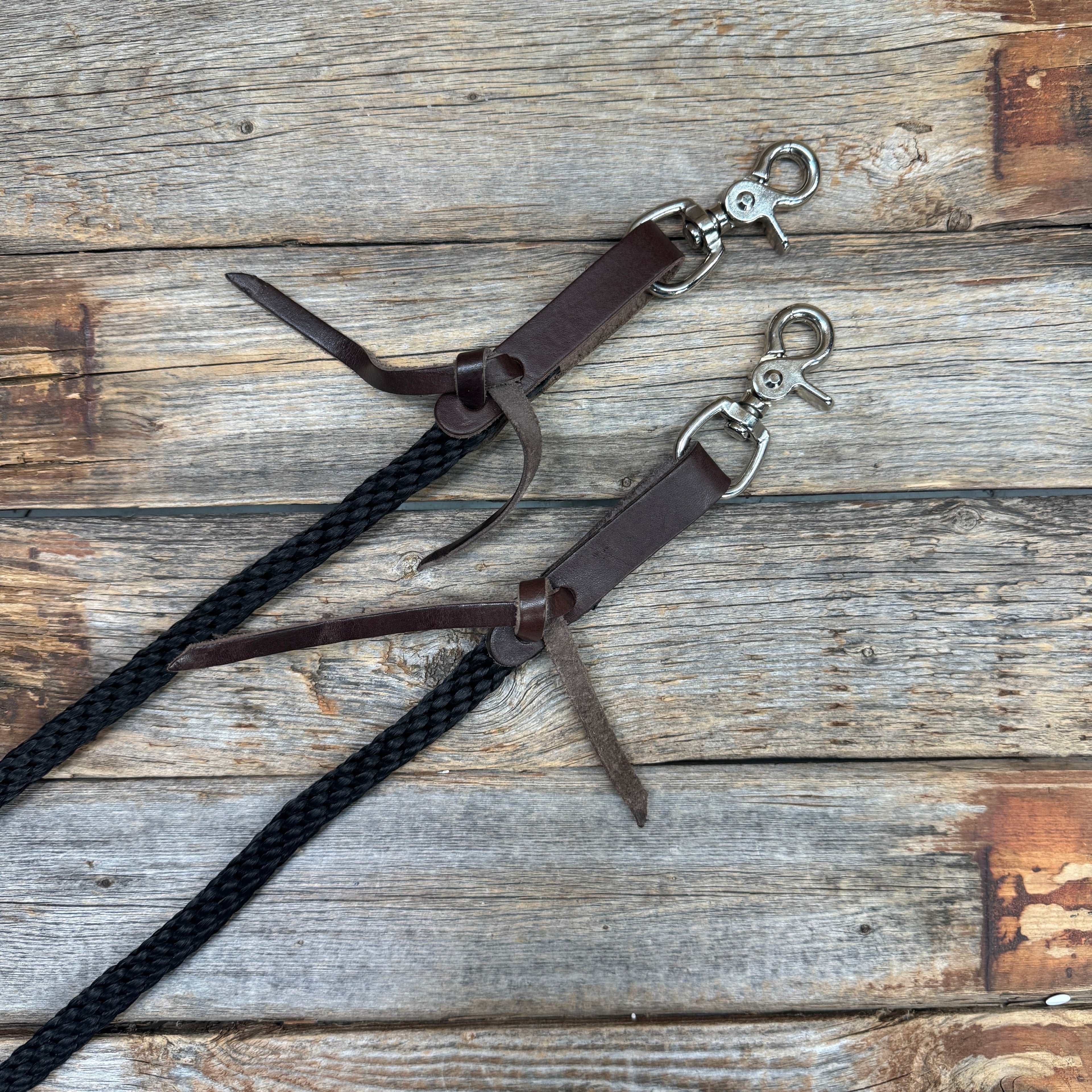Thin Black Nylon Western Barrel Racing Reins #NR100 — view 3