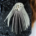 Silver Crystal Shoulder Epaulets